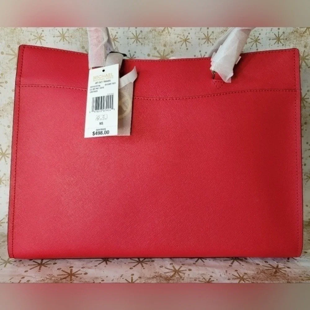 Michael Kors Red Tote‎ Bag with Structured Design - Picture 3 of 16